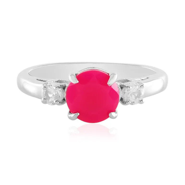 Himbeer-Chalzedon-Silberring