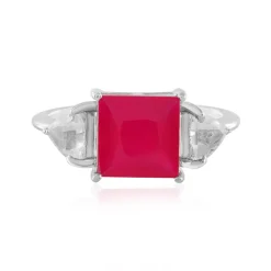 Himbeer-Chalzedon-Silberring