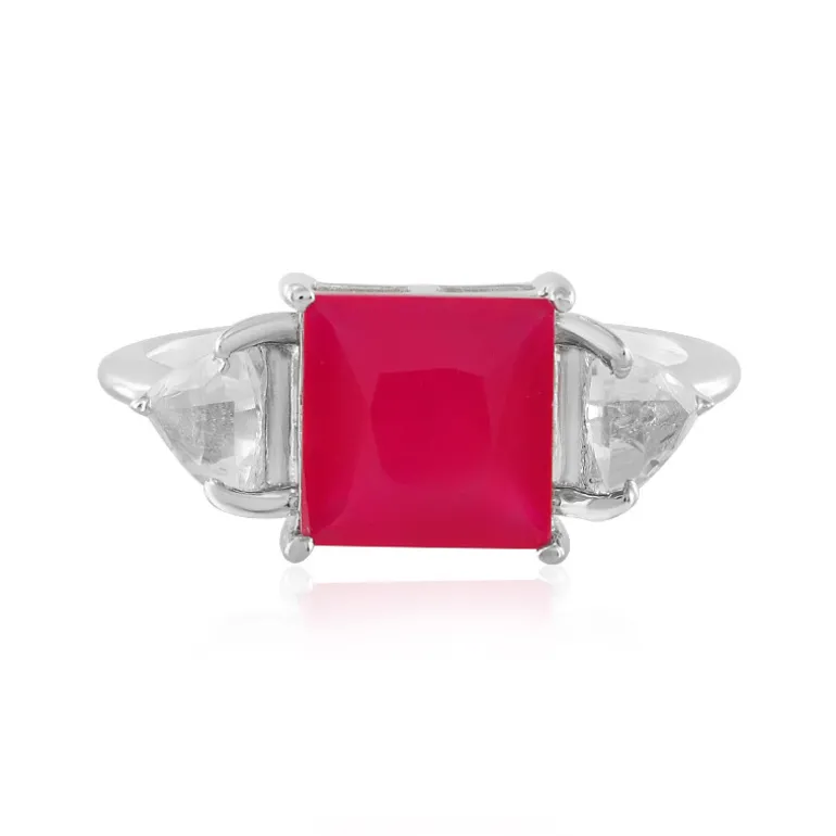 Himbeer-Chalzedon-Silberring