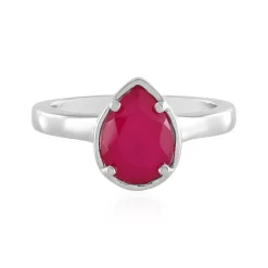 Himbeer-Chalzedon-Silberring