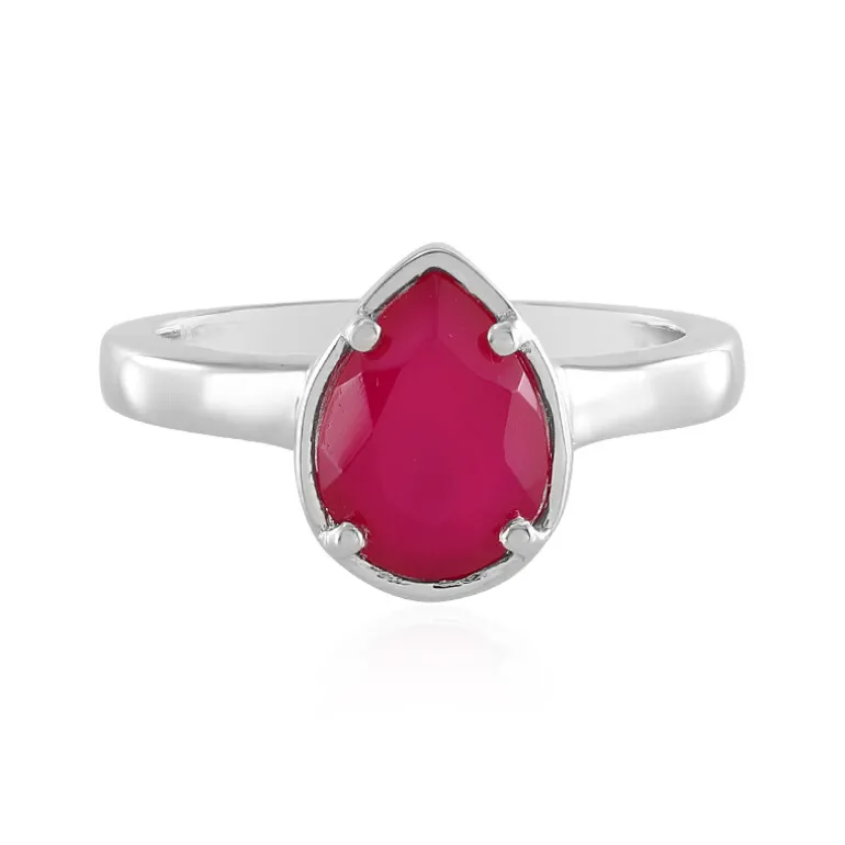 Himbeer-Chalzedon-Silberring