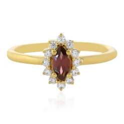 Himbeer-Zirkon-Silberring