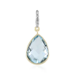 Himmelblauer Topas-Goldanhänger