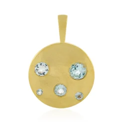 Himmelblauer Topas-Silberanhänger