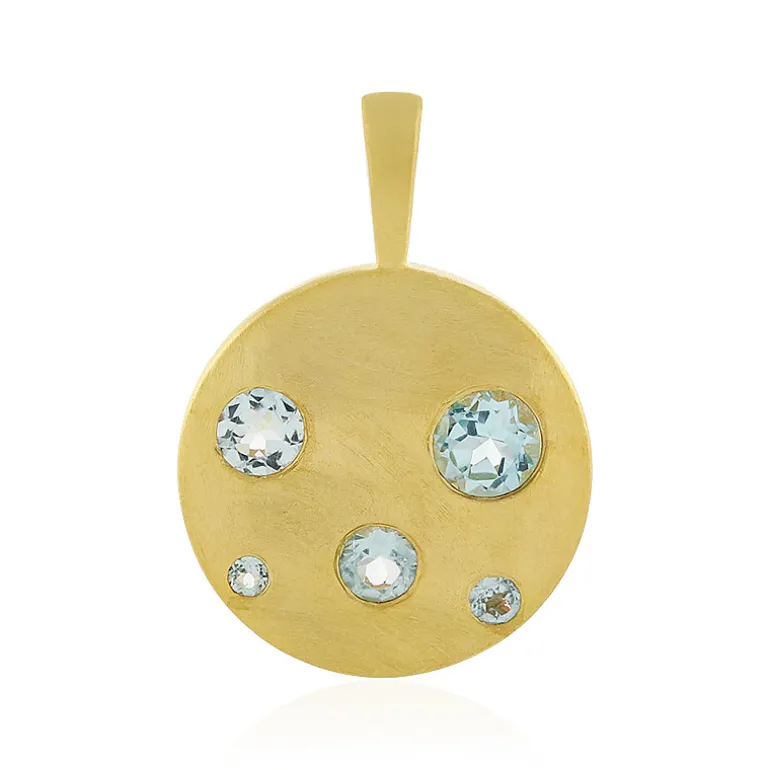 Himmelblauer Topas-Silberanhänger