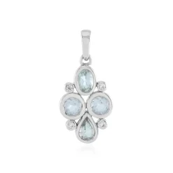 Himmelblauer Topas-Silberanhänger