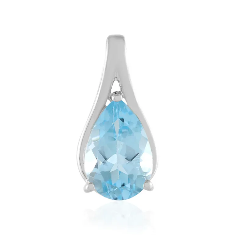 Himmelblauer Topas-Silberanhänger