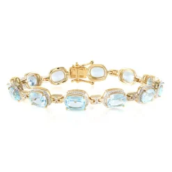 Himmelblauer Topas-Silberarmband