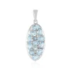 Himmelblauer Topas-Silberanhänger