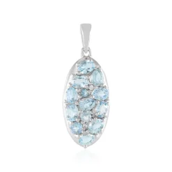 Himmelblauer Topas-Silberanhänger