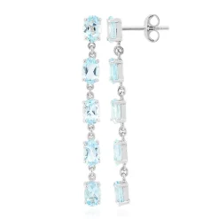 Himmelblauer Topas-Silberohrringe