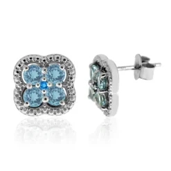 Himmelblauer Topas-Silberohrringe