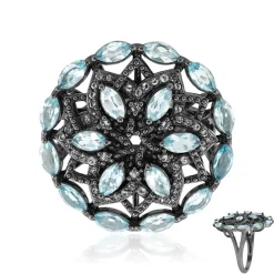 Himmelblauer Topas-Silberring