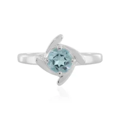 Himmelblauer Topas-Silberring