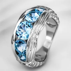 Himmelblauer Topas-Silberring (SAELOCANA)