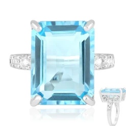 Himmelblauer Topas-Silberring