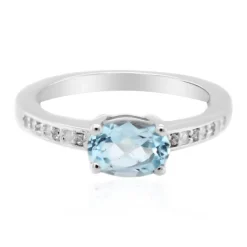 Himmelblauer Topas-Silberring