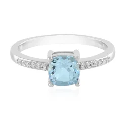 Himmelblauer Topas-Silberring