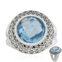 Himmelblauer Topas-Silberring (Annette classic)