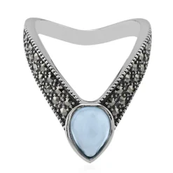 Himmelblauer Topas-Silberring (Annette classic)