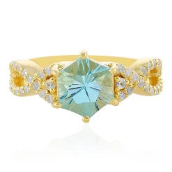 Himmelblauer Topas-Silberring