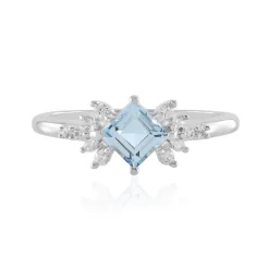 Himmelblauer Topas-Silberring