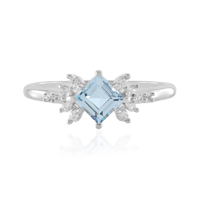 Himmelblauer Topas-Silberring