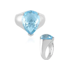 Himmelblauer Topas-Silberring