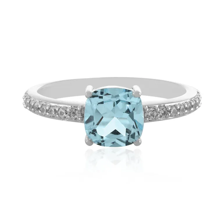 Himmelblauer Topas-Silberring