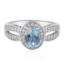 Himmelblauer Topas-Silberring