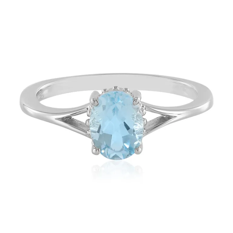 Himmelblauer Topas-Silberring