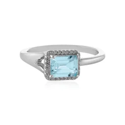 Himmelblauer Topas-Silberring