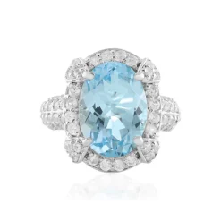 Himmelblauer Topas-Silberring