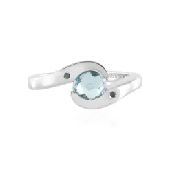 Himmelblauer Topas-Silberring