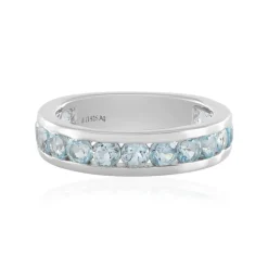 Himmelblauer Topas-Silberring