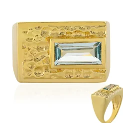 Himmelblauer Topas-Silberring