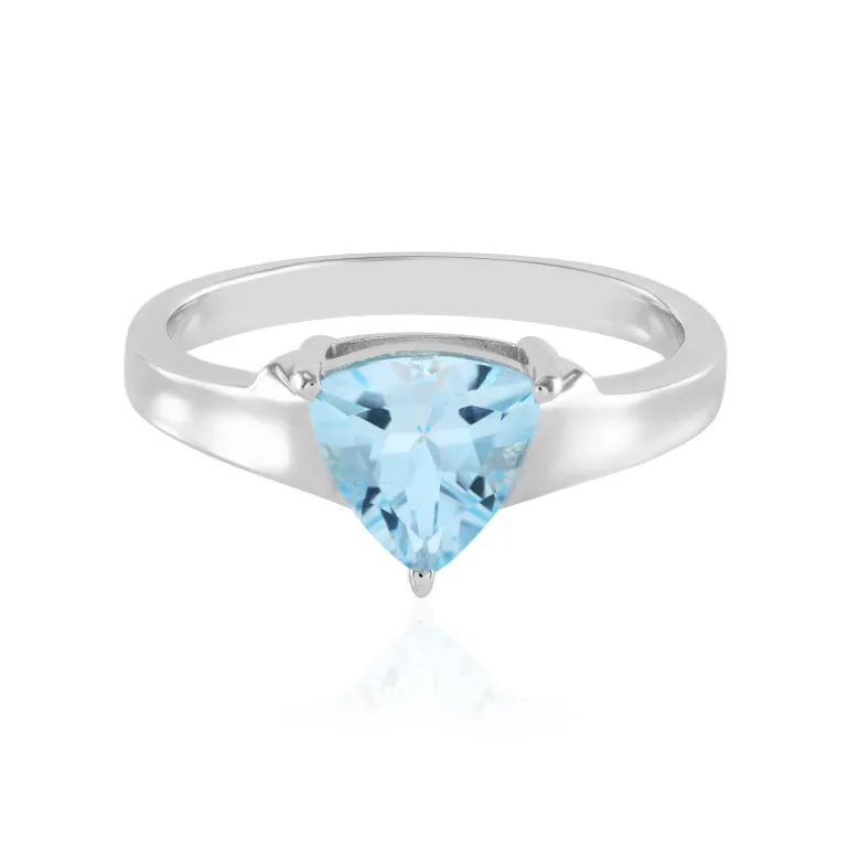 Himmelblauer Topas-Silberring