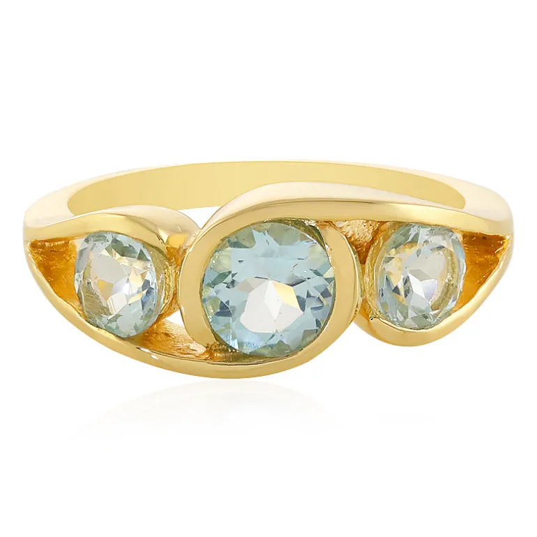 Himmelblauer Topas-Silberring