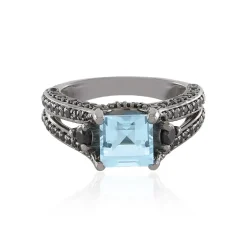 Himmelblauer Topas-Silberring