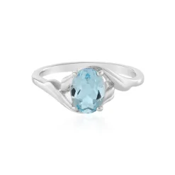 Himmelblauer Topas-Silberring