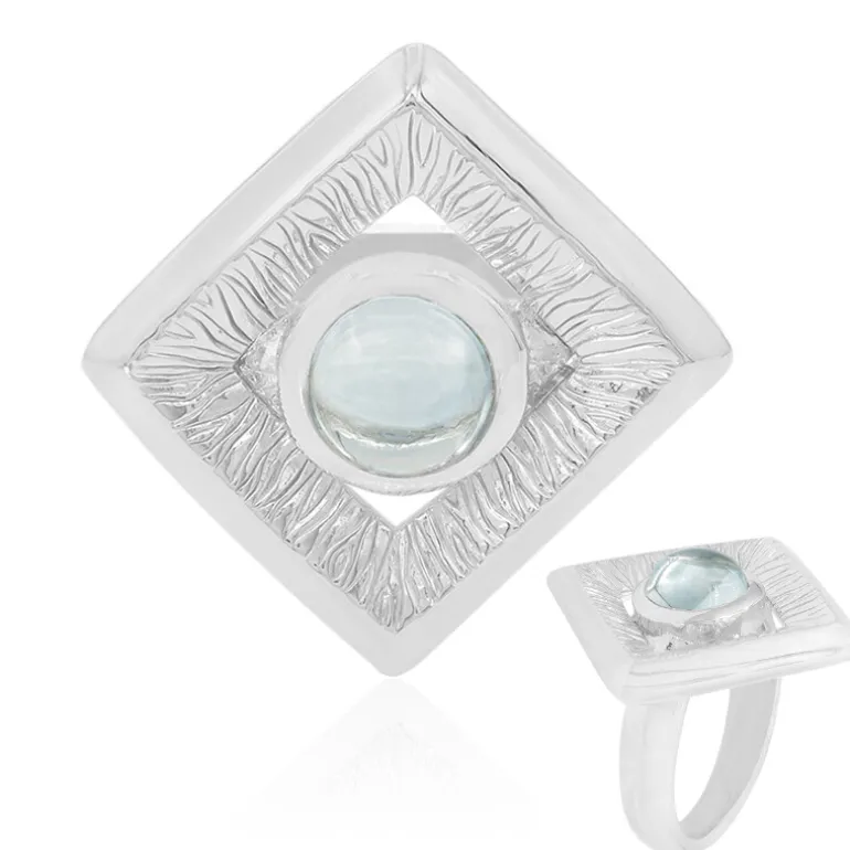 Himmelblauer Topas-Silberring