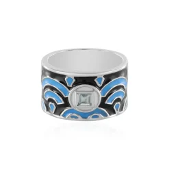 Himmelblauer Topas-Silberring