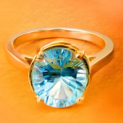 Himmelblauer Topas-Silberring