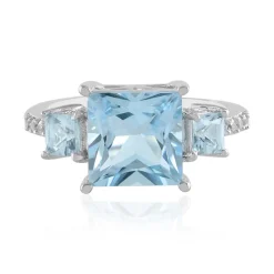 Himmelblauer Topas-Silberring