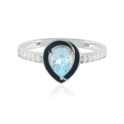 Himmelblauer Topas-Silberring