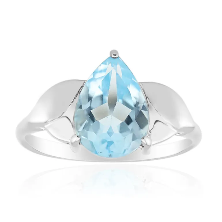 Himmelblauer Topas-Silberring