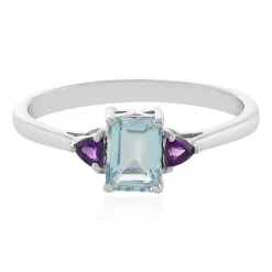 Himmelblauer Topas-Silberring