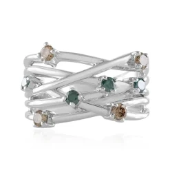 I2 Brillant-Silberring