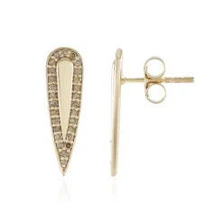 I3 Champagner-Brillant-Goldohrringe (de Melo)