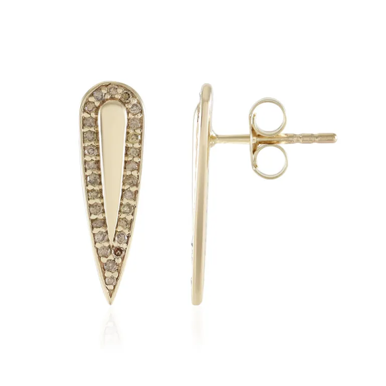 I3 Champagner-Brillant-Goldohrringe (de Melo)